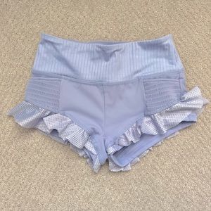 free people purple ruffle shorts